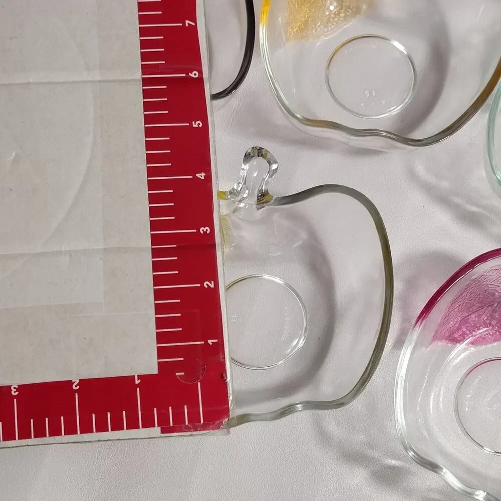 KIG Cherry Blossom Apple Glass Bowl Set 6 PC Clear w/ Box 5